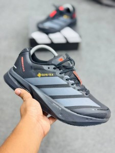 Adidas Adizero Boston 13 gortex-White/Black or Grey/Racer Red-(super lightweight and Super comfortable)-(Made in vietnam)-adgorbk