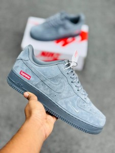Supreme x Nike Air Force 1 Low-Wolf Grey/Dark Grey-(super lightweight and Super comfortable)-(Made in vietnam)-nkaf1ash