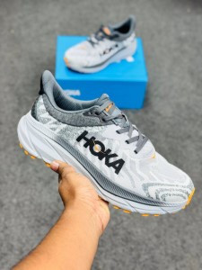 Hoka Challenger ATR 7 -Harbor Mist/grey/yellow-(super lightweight and Super comfortable)-(Made in vietnam)-hkn1gror