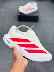 Adidas Adizero EVO SL Shoes (super lightweight and Super comfortable) (White Red)