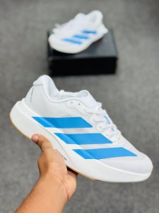 Adidas Adizero EVO SL Shoes (super lightweight and Super comfortable) (White blue 2)