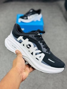 HOKA Clifton Pro-black / cosmic grey-(super lightweight and Super comfortable)-(Made in vietnam)-hk11bk